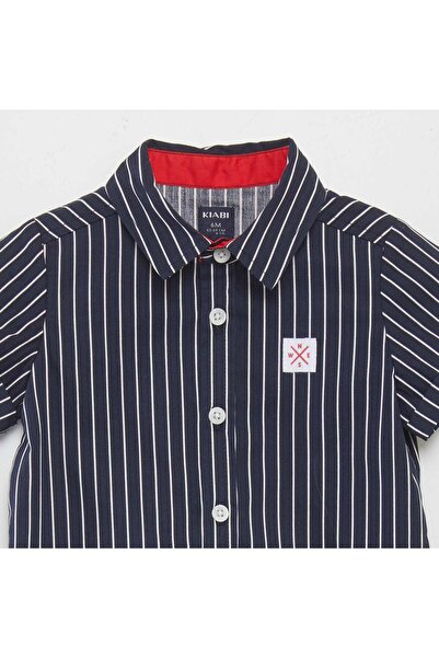 KIABI Printed poplin shirt BLUE