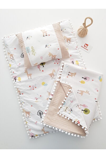 ib ilkimbebe طقم حفاضات أطفال مع بطانية - وسادة، موسلين، حديثي الولادة، سرير ...