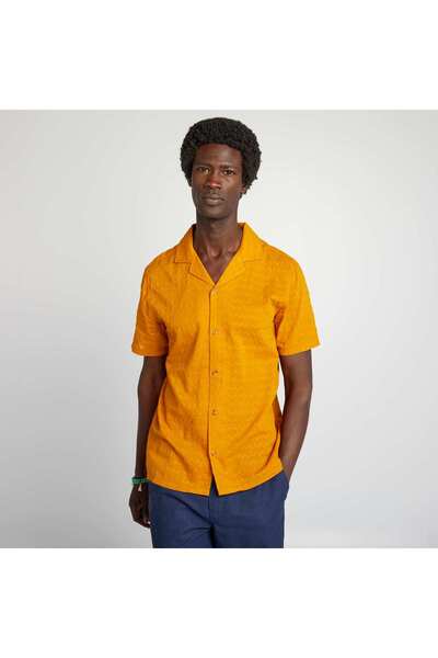 KIABI Textured short-sleeved shirt YELLOW