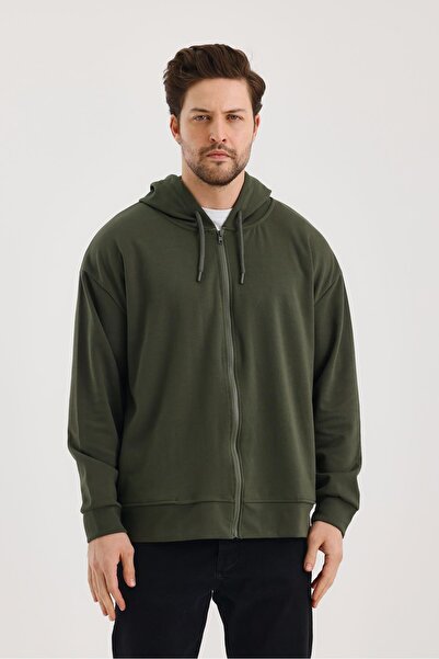 yakamor Unisex φούτερ με κουκούλα και φερμουάρ με πλαϊνές τσέπες