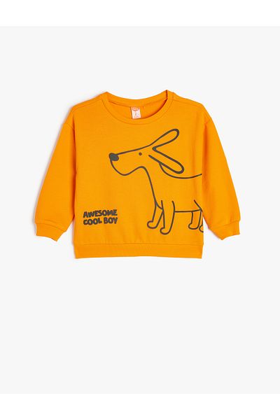 Koton Printed Long Sleeve Cotton Sweatshirt