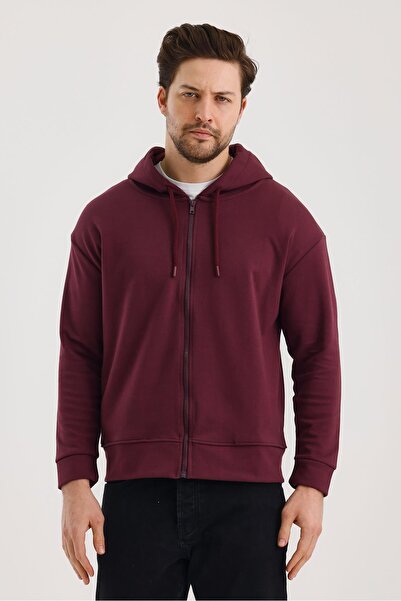 yakamor Hanorac unisex cu glugă, cu fermoar, cu buzunar lateral