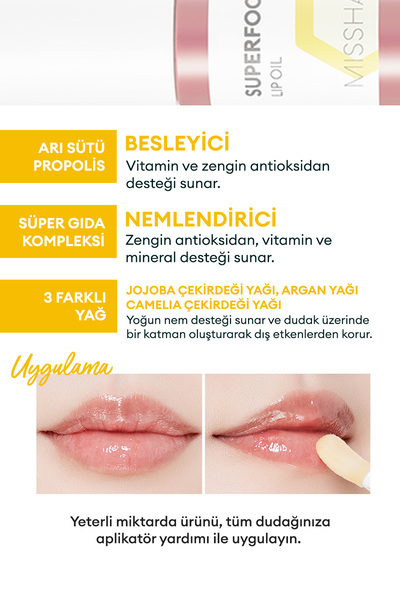 Missha Dudakları Nemlendiren Ve Besleyen Bal Özlü Dudak Bakım Yağı Super Food Lip Oil Honey