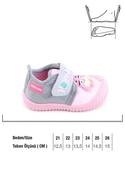 GEZER Winter Velcro Adjustable Comfortable Sole Happy Birds Baby Girls Slippers Shoes