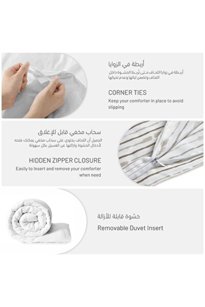 Donetella Printed Bedding Comforter Set, 5 Pcs Single Size Fits 170x230 Cms With 350 GSM Deattachable Filler