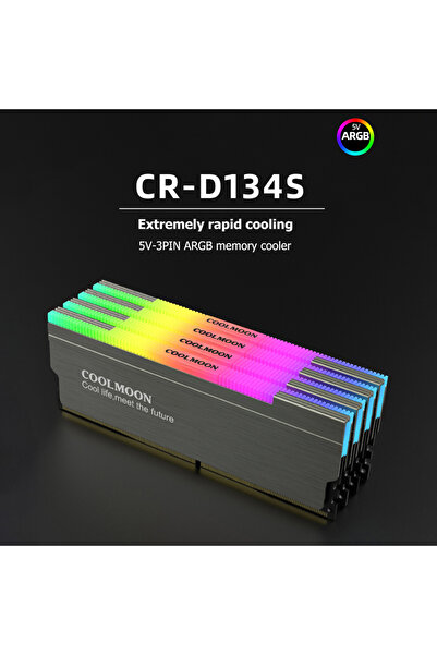 Cool Moon Ram Soğutucu Isı Emici Termal Soğutucu Rgb'li Ddr/ddr2/ddr3/ddr4/ddr5 Yüksek Performanslı