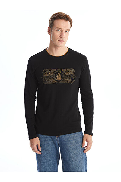 LC Waikiki LCW Велосипедний комір, довгі рукави, принт, чоловічий світшот