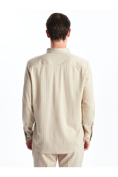 LC Waikiki Ανδρικό πουκάμισο με μακρυμάνικο ποπλίνα με κανονική εφαρμογή