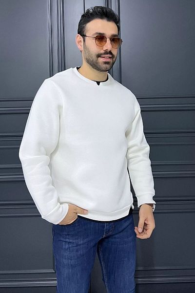 MİSHAR İTALİA Ανδρικό φούτερ Cream Crew Neck Rose Gold
