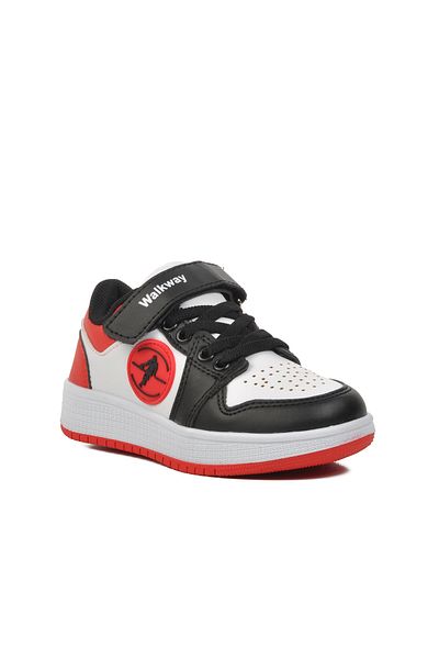 WALKWAY Black-white-red Kids Sneakers
