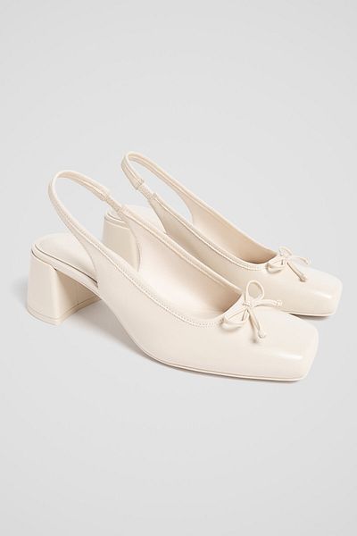Stradivarius Heeled ballet flats with bow