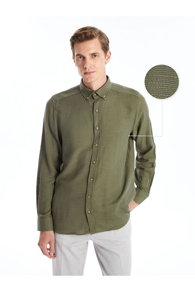 LC Waikiki Ανδρικό πουκάμισο - Slim Fit, Μακρυμάνικο, Dobby