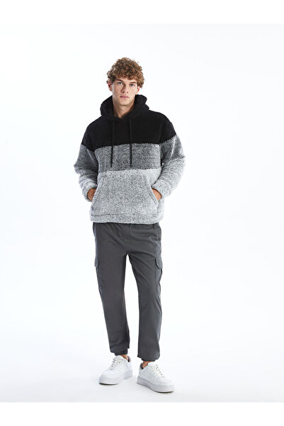 LC Waikiki Black Long Sleeve Plush Men's Hoodie