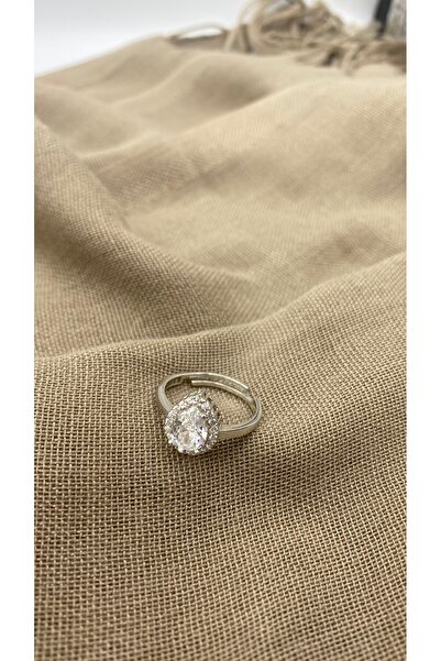 SURA SILVER ZİRKON TAŞ BEYAZ DAMLA MODEL RODYUM 925 AYAR GÜMÜŞ AYARLANABİLİR ...