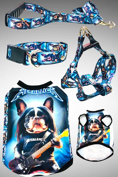 Angelapets Dog Clothes and Collar Set - Chest and Neck Collar, Walking