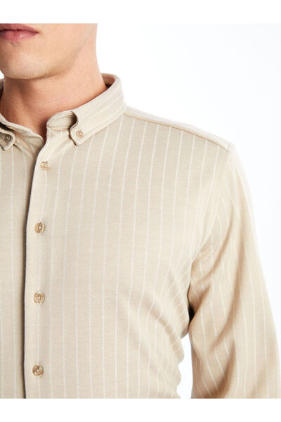 LC Waikiki Ανδρικό πουκάμισο με μακρυμάνικο ποπλίνα με κανονική εφαρμογή