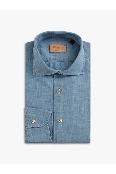 Sartoria Napoletana Borriello Napoli - Açık Chambray Pamuklu Denimden Spor Gö...