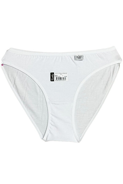 Nana & Mayka Moda Tutku 6-Pack Women's Elastane Cotton Combed Cotton Plain Bikini Slip Panties S - m -L 715 White