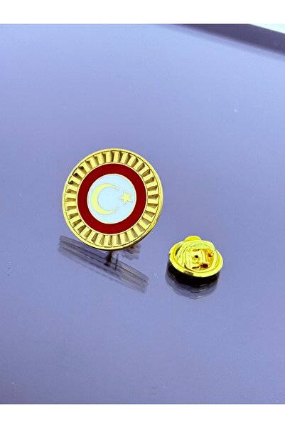 Kuyumcudan Ayyıldız Rozet 925 Ayar Gümüş Üzeri Altın Kaplama