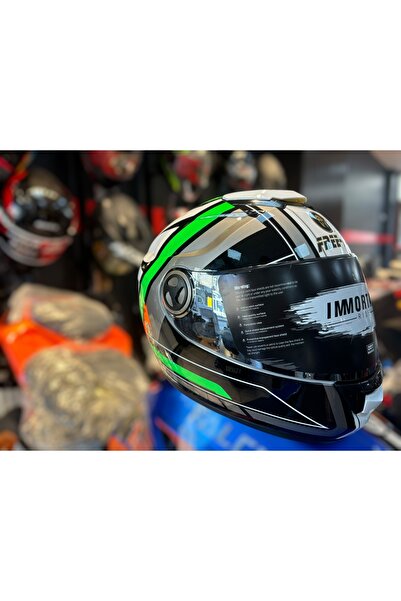Free-M Fr 913 HASTE( SİYAH YEŞİL ) GÜNEŞ VİZÖRLÜ KASK