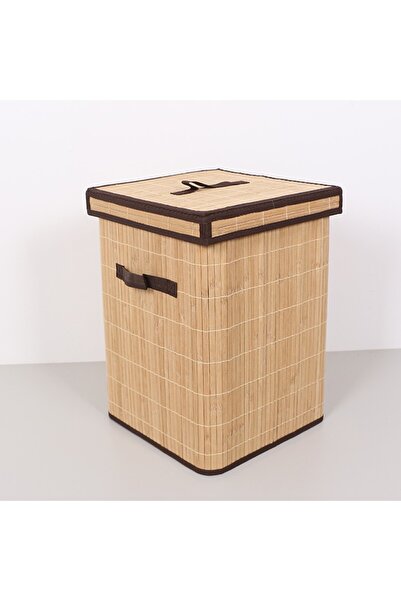 Mylamp Doğal Bambu Kirli Çamaşır Sepeti 32x32x45 cm.