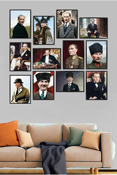 TABLOX Μουσταφά Κεμάλ Ατατούρκ 12 τεμάχια Ξύλινος πίνακας ζωγραφικής MDF