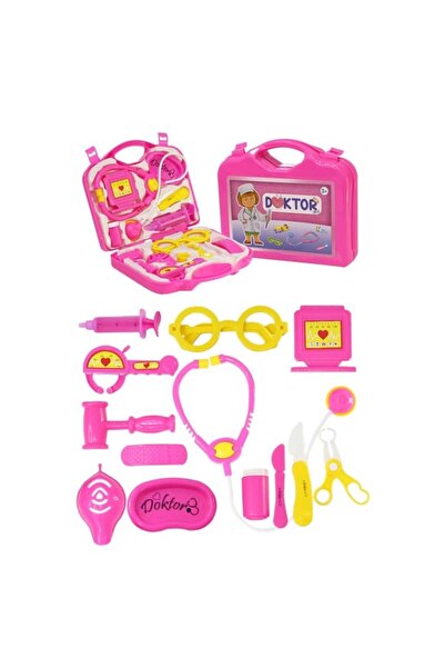 Genel Markalar Çantalı renkli doktor seti oyuncak pembe kız çocuk doktor seti...