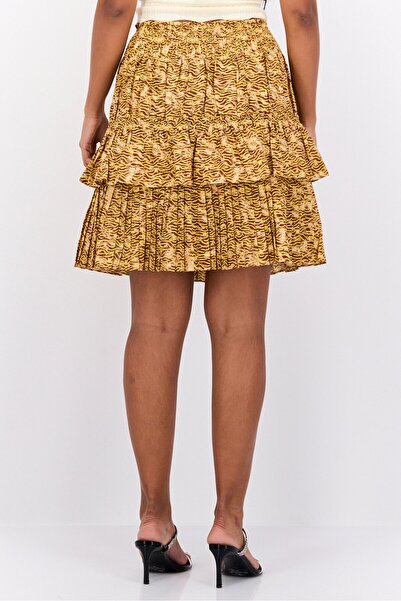 Scotch & Soda Women Allover Print Mini Skirt, Olive