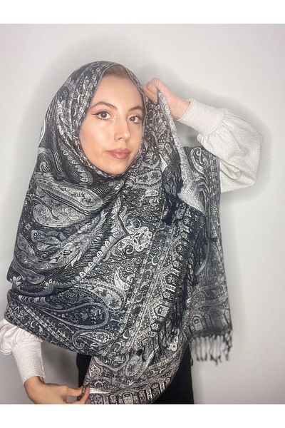 Çeşme Home Women's Cashmere and Silk Mixed Original Pashmina Shawl Scarf