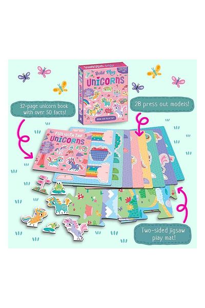 Imagine That Build and Play - Unicorns Book and Play Set