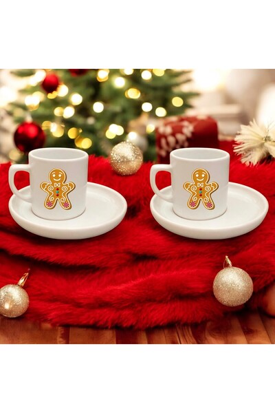 D&Y GAUDERY كوب قهوة تركي مزدوج من الزنجبيل، كوب قهوة مزدوج هدية للعام الجديد