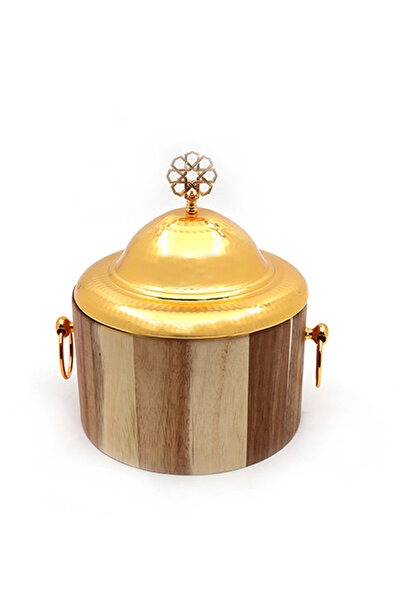 Dania Wooden Storage Box With Lid Gold 18cm