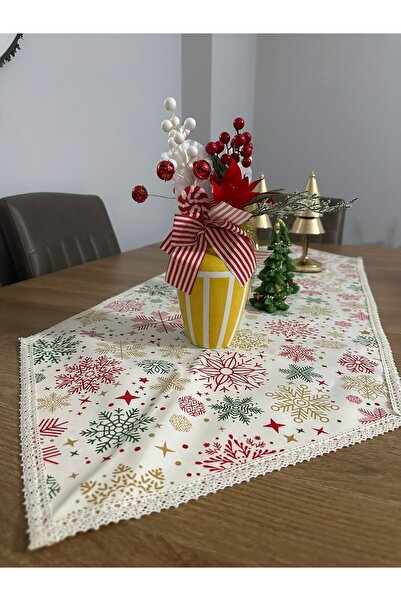 SmY Bag Design Runner Design de Crăciun Față de masă cu model de fulgi de nea...