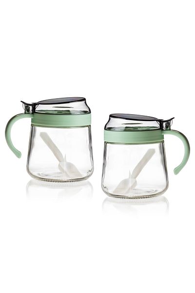Dania 2 Piece Spices Set Plastic Cover Glass