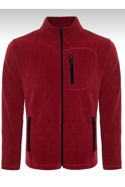 Kuraff Giyim Ανδρικό Polar Fleece Jacket εξωτερικού χώρου με τσέπες με φερμουάρ