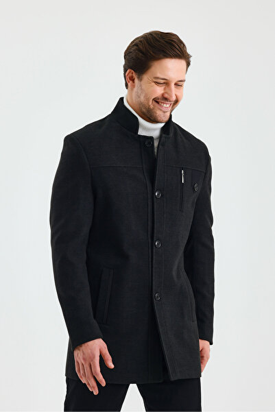 TREND KOMBİN Men's Anthracite Color Cashew Coat