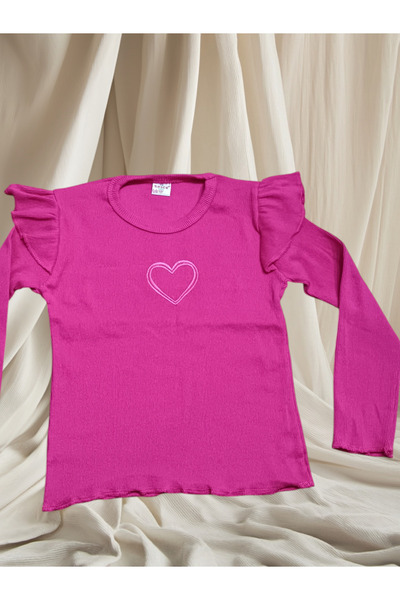 Blotch Long Sleeve Bottom Top Double Kids Suit Fuchsia Color Camisole Spanish Leg