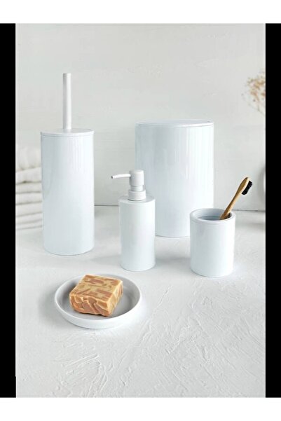 TREND Flores 5'li Banyo Seti - Beyaz