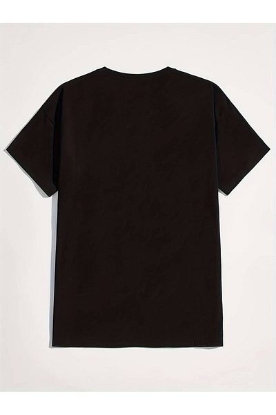 Hunors Sportswear & Company Ανδρικό μπλουζάκι Oversize Μαύρο - Λευκό Crew Neck Paris με στάμπα