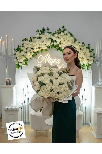 baskıtek 50 τμχ Ανθοδέσμη Ecru Rose Girl's Choice, Ανθοδέσμη λουλουδιών Ecru Rose