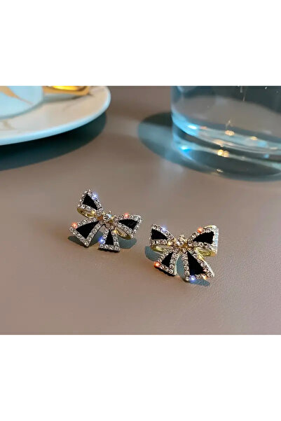 Butik SİYAH RENK ZİRKON TAŞLI ZARİF FİYONK KÜPE