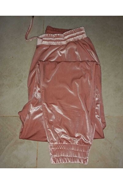 Velvet بنطال رياضي نسائي شتوي مخملي فرنسي بجيوب