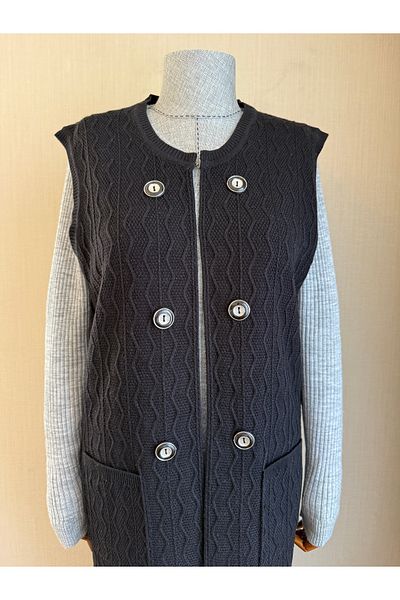 TEK Tektri̇ko Crew Neck Agraph Vest / Black
