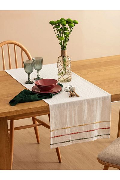 LC Waikiki Ecru Line Patterned Runner - 45X150 cm
