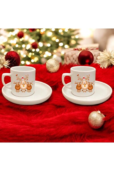 D&Y GAUDERY قهوة تركية بنمط غزال للعام الجديد - كوب هدايا لطيف مزدوج