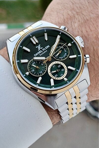 Daniel Klein Kadranı Yeşil Kordonu Altın Gri Renk Ayarlanabilir Kordonlu 43 m...