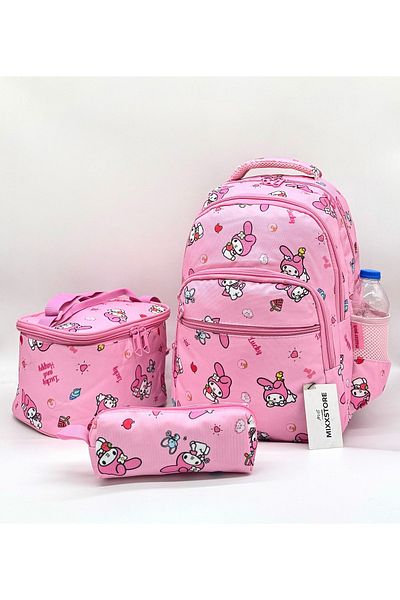 ms mixxstore Rucsac pentru școală primară pentru fete, cu model de caractere, culoare roz