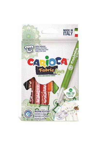 CARIOCA Ke&amp;Ccedil;eli Fabric Paint Pen Fine 10 Pieces