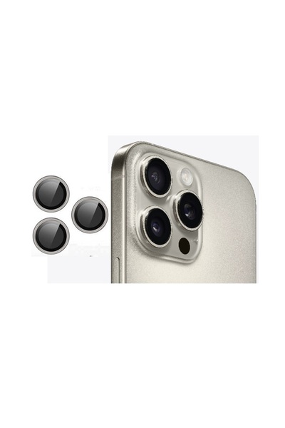 Evax (Metal Lens) iPhone 16 Pro Max / 16 Pro Compatible Natural Titanium Metal Camera Lens Protector