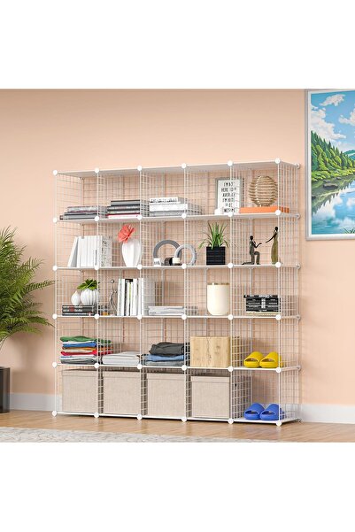decorelax 25'li Tel Küp Çok Amaçlı Organizer Raf Beyaz 33cm